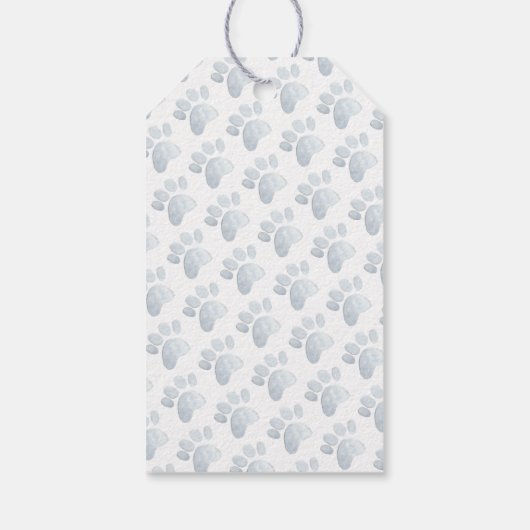 ペットポープリントウォーターカラーアートグレーおもしろい ギフトタグ (裏面)