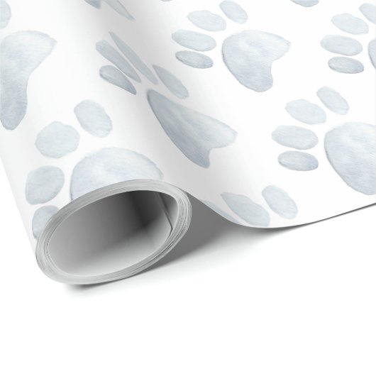 ペットポープリントウォーターカラーアートグレーおもしろい ラッピングペーパー (ロールコーナー)