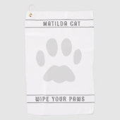 ペットポープリントカスタムホワイトゴルフタオル ゴルフタオル (正面)