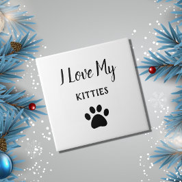 ペットポープリントキャッツ白黒 タイル