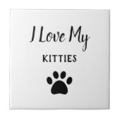 ペットポープリントキャッツ白黒 タイル (正面)