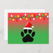 ペットポープリントサンタハットクリスマスライト シーズンポストカード (正面/裏面)