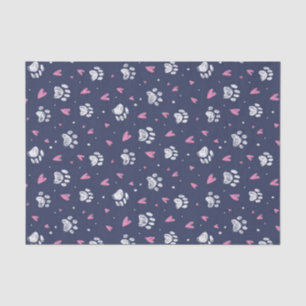 ペットポープリントハートドードルパターンバレンタインデー 薄葉紙