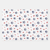 ペットポープリントハートパターキュートバレンタインデー ラッピングペーパーシート (正面)