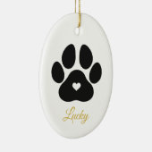 ペットポープリントパーソナライズされた金ゴールドペット名写真 セラミックオーナメント (右)