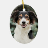 ペットポープリントパーソナライズされた金ゴールドペット名写真 セラミックオーナメント (裏面)