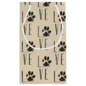 ペットポープリントラブタイポグラフィパターン スモールペーパーバッグ (裏面)