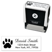 ペットポープリント差出人住所犬または猫かわいい セルフインキングスタンプ (インサイチュ)