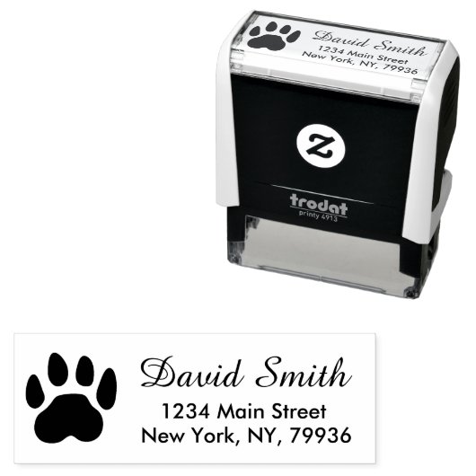 ペットポープリント差出人住所犬または猫かわいい セルフインキングスタンプ (インサイチュ)