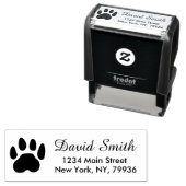 ペットポープリント差出人住所犬または猫かわいい セルフインキングスタンプ (インサイチュ)