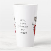ペットマザーバレンタインズデイパピーハートラテラテ カフェラテマグ (正面)
