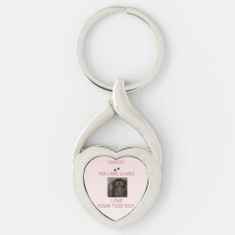 ペットママへの心からのフォトハート キーホルダー