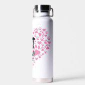 ペットママママと猫ドッグポープリントラブハート ウォーターボトル (背面)