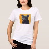 ペットママ写真カスタム犬の犬のパーソナライズされたママの贈り物 トライブレンドTシャツ (正面)