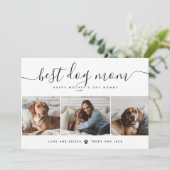 ペットミニマルドッグファミリー写真母の日カード カード (スタンド正面)