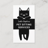 ペットミニマルモダンの着席サービス |黒猫 名刺 (正面)