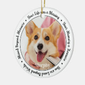 ペットメモリアルのパーソナライズ2フォトドッグの記憶 セラミックオーナメント (左)