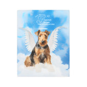 ペットメモリアルアイレデールテリアエンジェルドッグズ メタルプリント (正面)
