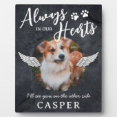 ペットメモリアルエンジェルウィングス写真プレート フォトプラーク (正面)