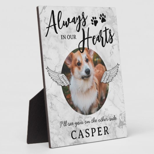 ペットメモリアルエンジェルウィングス フォトプレート フォトプラーク (側面)