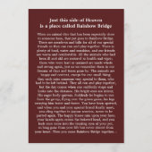 ペットメモリアルカード5"x7"レインボーブリッジ（雄） プログラム (裏面)