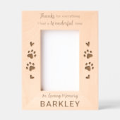 ペットメモリアルサンキューカスタムドッグウッド写真 レーザー彫刻フレーム (正面)