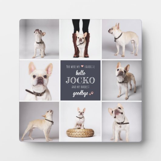 ペットメモリアルシンパシー名言 記念写真コラージュ フォトプラーク (正面)