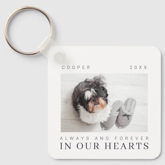 ペットメモリアルシンプル引用文モダンシック写真 キーホルダー (正面)