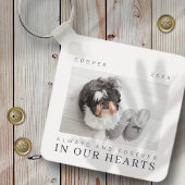 ペットメモリアルシンプル引用文モダンシック写真 キーホルダー