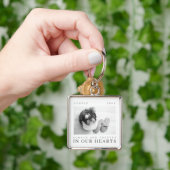 ペットメモリアルシンプル引用文モダンシック写真 キーホルダー (手)