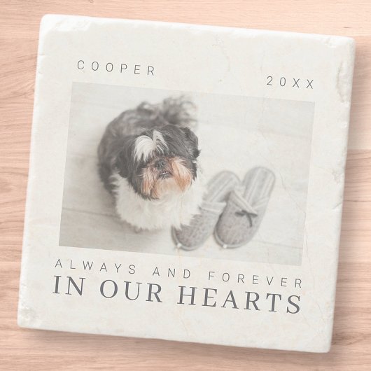 ペットメモリアルシンプル引用文モダンシック写真 ストーンコースター