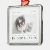 ペットメモリアルシンプル引用文モダンシック写真 メタルオーナメント (左)