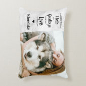 ペットメモリアルハローバイバイ引用文ドッグフォト アクセントクッション (正面(垂直))