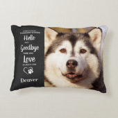 ペットメモリアルハローバイバイ悔やみや弔慰ドッグフォト アクセントクッション (裏面)