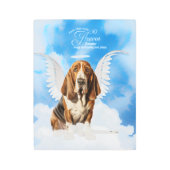 ペットメモリアルバスセットハウンドエンジェルドッグの名前 メタルプリント (正面)