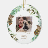ペットメモリアルフォトクリスマス セラミックオーナメント (左)
