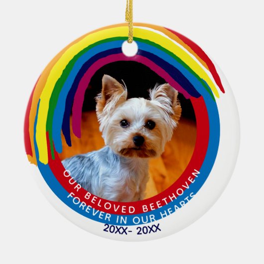 ペットメモリアルフォーエバーインレインボーハートブリッジ セラミックオーナメント (裏面)