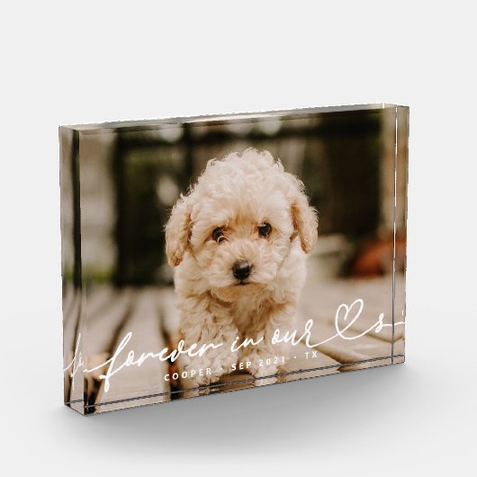 ペットメモリアルフォーエバーハートシンプルモダン フォトブロック (左)