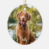 ペットメモリアルペットロス赤バッファロープライド犬の写真 セラミックオーナメント (左)