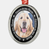 ペットメモリアル永遠に私たちのハートカスタム写真 メタルオーナメント (左)
