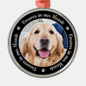 ペットメモリアル永遠に私たちのハートカスタム写真 メタルオーナメント (正面)