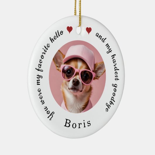 ペットメモリアル永遠に私たちのハートカスタム セラミックオーナメント (右)