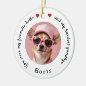 ペットメモリアル永遠に私たちのハートカスタム セラミックオーナメント (左)