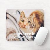 ペットメモリアル永遠に私たちのハートシンプル写真 マウスパッド (マウス)