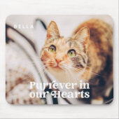 ペットメモリアル永遠に私たちのハートシンプル写真 マウスパッド (正面)