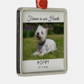 ペットメモリアル永遠に私たちのハートシンプル写真 メタルオーナメント (右)