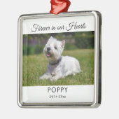 ペットメモリアル永遠に私たちのハートシンプル写真 メタルオーナメント (左)