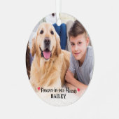 ペットメモリアル永遠に私たちのハートモダン写真 メタルオーナメント (正面左)