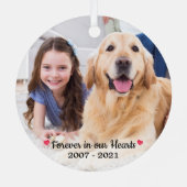 ペットメモリアル永遠に私たちのハートモダン写真 メタルオーナメント (裏面)