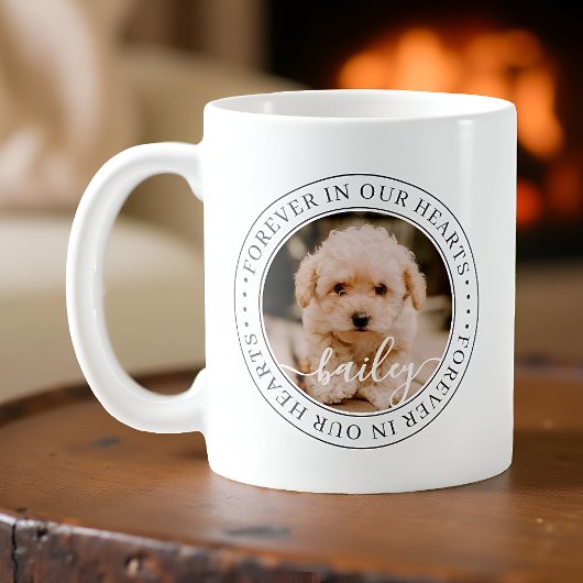 ペットメモリアル永遠ハートエレガントシック写真 コーヒーマグカップ